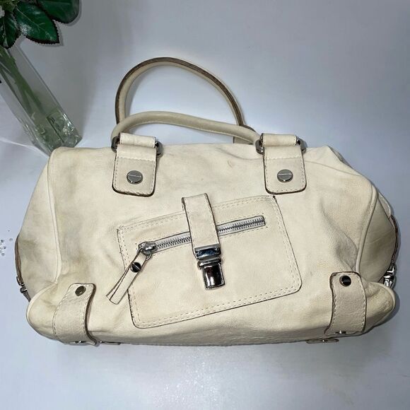 🎊RARE🎊 Via Republica Leather Satchel Beige Large - Picture 10 of 11